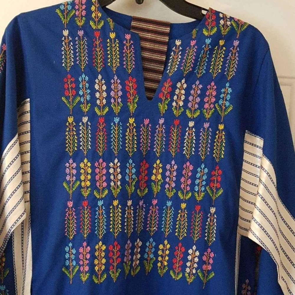 SOLD SOLD SOLD Blue Palestinian thobe - lightweight